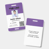 Aangepaste Werknemersfoto ID & Logo Met Qrcode | N Badge (Voor- en achterkant)