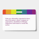 Aangepaste Werknemersfoto Logo Bar Code Gay Regenb Badge (Achterkant)