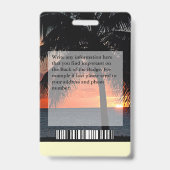 Aangepaste Werknemersfoto Logo Bar Code Naam Badge (Achterkant)