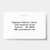 Aangepaste Werknemersfoto, Logo, Barcode ID-badge Badge (Achterkant)