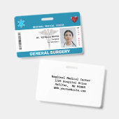 Aangepaste Werknemersfoto, Logo, Barcode ID-badge Badge (Voor- en achterkant)