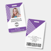 Aangepaste Werknemersfoto Logo Barcode Naam Badge (Voor- en achterkant)