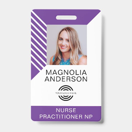 Aangepaste Werknemersfoto Logo Barcode Naam Badge (Voorzijde)