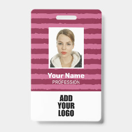 Aangepaste werknemersfoto logo & barcode strepen  badge