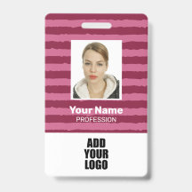 Aangepaste werknemersfoto logo & barcode strepen 