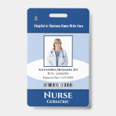 Aangepaste Werknemersfoto Logo Barcodenaam Badge (Voorzijde)