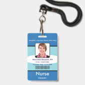 Aangepaste Werknemersfoto Logo Barcodenaam Badge (Voorzijde met lanyard)