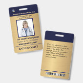 Aangepaste Werknemersfoto Logo Barcodenaambadge Badge (Voor- en achterkant)