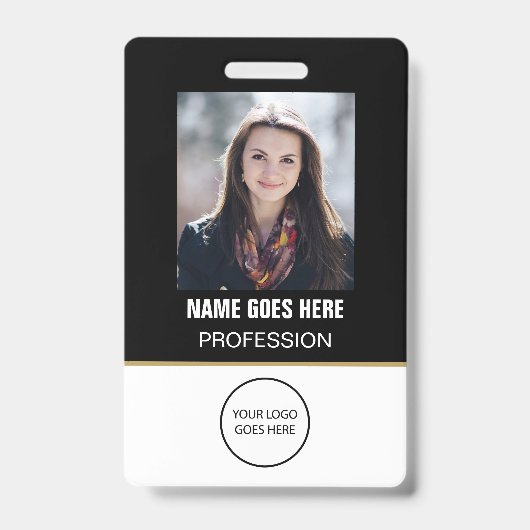 Aangepaste Werknemersfoto Logo Barnaam Badge (Voorzijde)