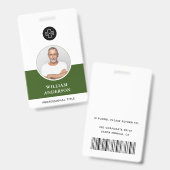 Aangepaste Werknemersfoto Logo Naam Badge (Voor- en achterkant)