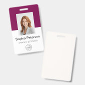 Aangepaste Werknemersfoto, Logo, Naam Badge (Voor- en achterkant)