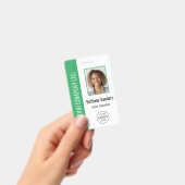 Aangepaste Werknemersfoto, Logo, Naam Groen Badge (Handheld)