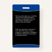 Aangepaste werknemersfoto Logo Naam ID Kaart Badge (Achterkant)