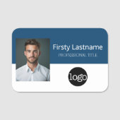 Aangepaste werknemersfoto, Logo, naam - Kan kleur  Naamplaatje (Voorkant)