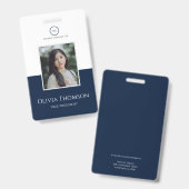 Aangepaste werknemersfoto, Logo, naamplaatje Badge (Voor- en achterkant)