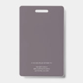 Aangepaste werknemersfoto, Logo, noem Granite Grey Badge (Achterkant)