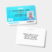 Aangepaste werknemersfoto, Logo, streepjescode-ID- Badge (Voor- en achterkant)