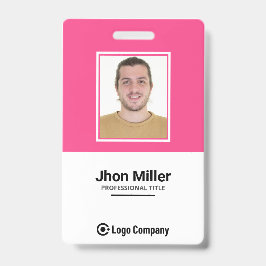 Aangepaste werknemersfoto, logo, streepjescode, na badge