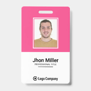 Aangepaste werknemersfoto, logo, streepjescode, na badge