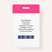 Aangepaste werknemersfoto, Logo, streepjescode, na Badge (Achterkant)