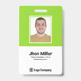 Aangepaste werknemersfoto, logo, streepjescode, na badge