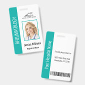 Aangepaste Werknemersfoto Logo Streepjescode Naam Badge (Voor- en achterkant)