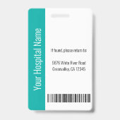 Aangepaste Werknemersfoto Logo Streepjescode Naam Badge (Achterkant)