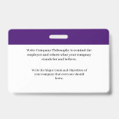 Aangepaste Werknemersfoto Logo Streepjescode Naam Badge (Achterkant)
