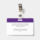 Aangepaste Werknemersfoto Logo Streepjescode Naam Badge (Achterkant met clip)