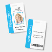 Aangepaste Werknemersfoto Logo Streepjescode Naam Badge (Voor- en achterkant)