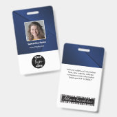 Aangepaste werknemersfoto logo streepjescode naam badge (Voor- en achterkant)