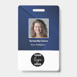Aangepaste werknemersfoto logo streepjescode naam  badge