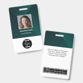Aangepaste Werknemersfoto Logo Streepjescode Naam  Badge (Voor- en achterkant)
