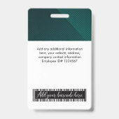 Aangepaste Werknemersfoto Logo Streepjescode Naam  Badge (Achterkant)