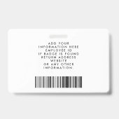 Aangepaste Werknemersfoto Logo Streepjescode Naamb Badge (Achterkant)