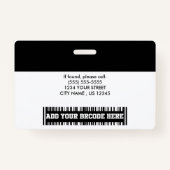 Aangepaste werknemersfoto | Logo, streepjescodenum Badge (Achterkant)