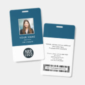 Aangepaste werknemersfoto met barcode zakelijk log badge (Voor- en achterkant)