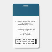Aangepaste werknemersfoto met barcode zakelijk log badge (Achterkant)