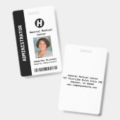 Aangepaste Werknemersfoto, Naam, Bar Code, Logo Ba Badge (Voor- en achterkant)