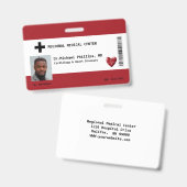 Aangepaste Werknemersfoto, Naam, Bar Code, Logo Badge (Voor- en achterkant)