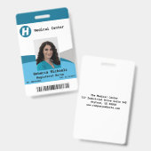 Aangepaste Werknemersfoto, Naam, Barcode, Logo Bad Badge (Voor- en achterkant)