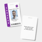 Aangepaste Werknemersfoto, Naam, Barcode, Logo Bad Badge (Voor- en achterkant)