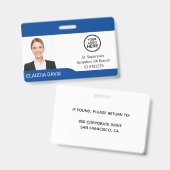 Aangepaste werknemersfoto, naam, Logo, badge (Voor- en achterkant)