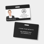 Aangepaste Werknemersfoto, Naam, Logo, Badge (Voor- en achterkant)