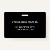 Aangepaste werknemersfoto, naam, Logo, badge (Achterkant)