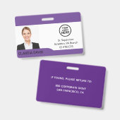 Aangepaste werknemersfoto, naam, Logo, badge (Voor- en achterkant)