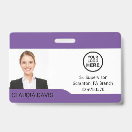 Aangepaste werknemersfoto, naam, Logo, badge