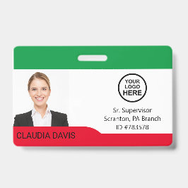Aangepaste werknemersfoto, naam, Logo, badge