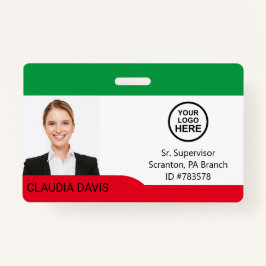 Aangepaste werknemersfoto, naam, Logo, badge