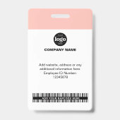 Aangepaste Werknemersfoto | Naam, Logo, Streepjesc Badge (Achterkant)